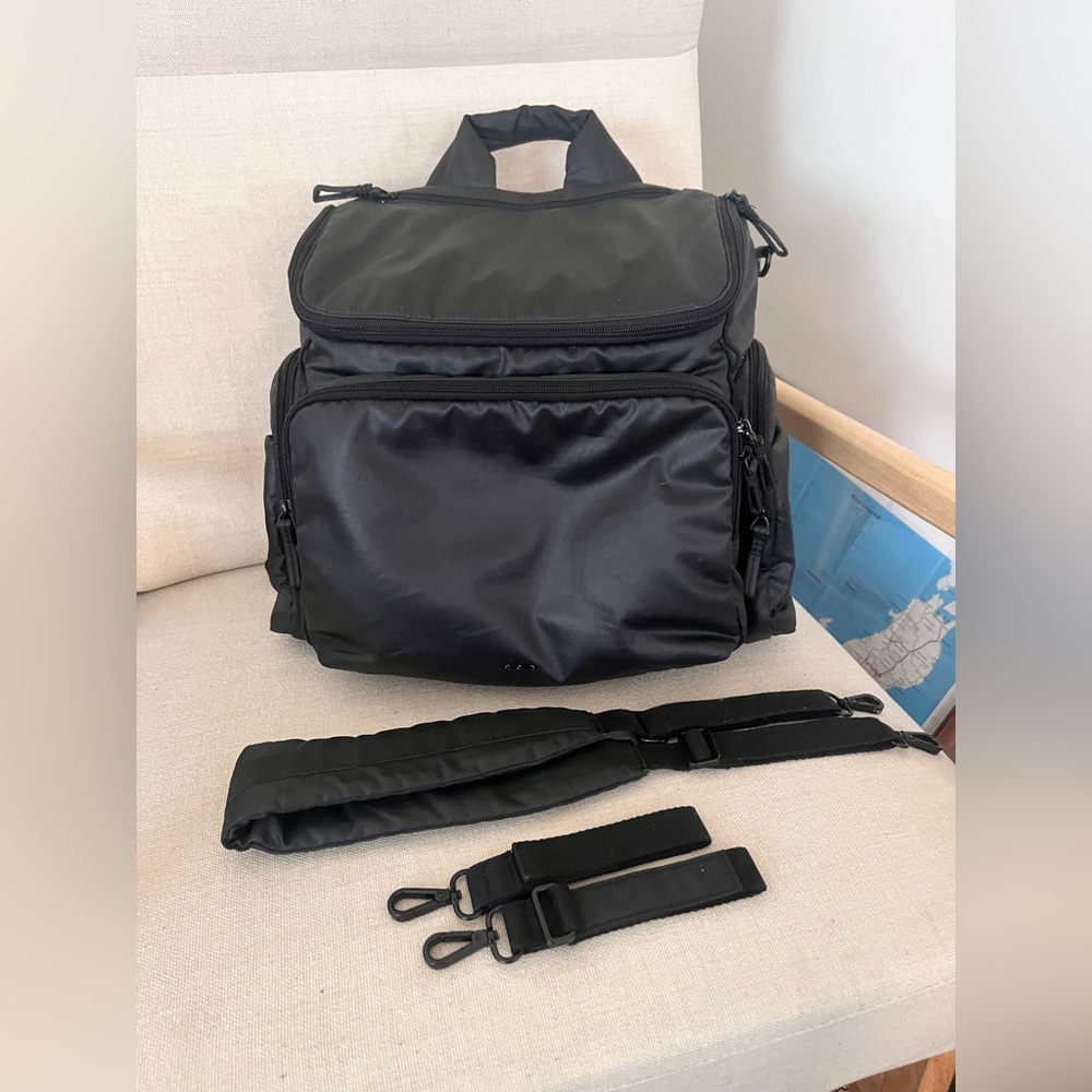 Caraa Coated Cotton Diaper Bag - Large in Black